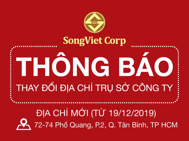 Thông báo thay đổi trụ sở công ty Cổ phần Sóng Việt